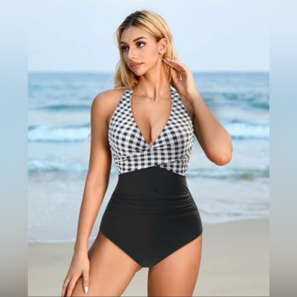 Suuksess One Piece Swimsuits Halter Push Up Monokini Swimsuit, Bathing Suit (M)